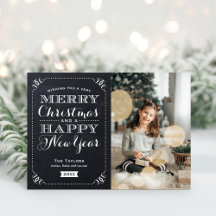 Carte de voeux photo pliée de Noël très joyeux