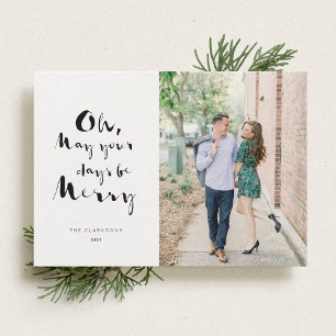 Carte de vœux photo pour les fêtes avec stylo à en