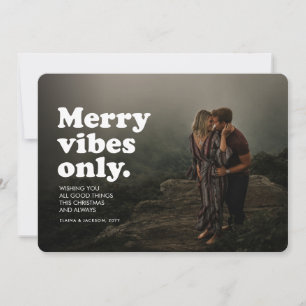 Carte de vœux photo rétro amusante avec vibes joye