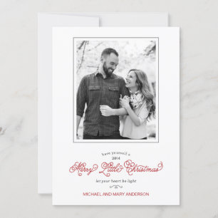 Carte de vœux photo rouge légère