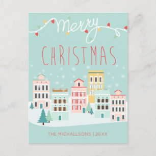 CARTE DE VOEUX PHOTO   Scène de la ville de Noël