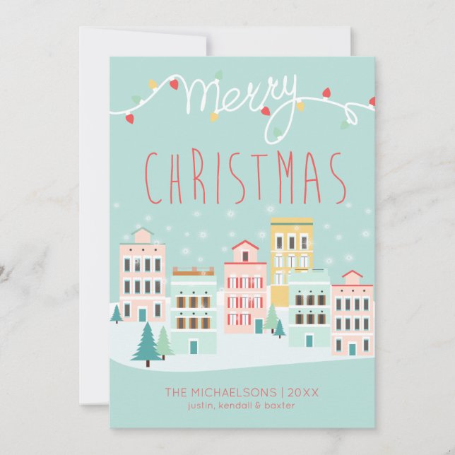 CARTE DE VOEUX PHOTO | Scène de Noël en ville (Devant)