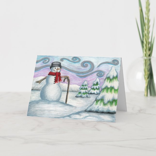 Carte de voeux photo Snowman Winter Wonderland (Devant)