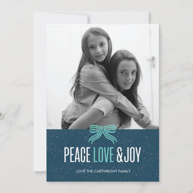 Carte de vœux photo vacances Gift Blue (Devant)