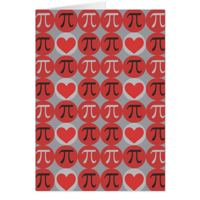 Carte de voeux Pi Love and Hearts (Devant)