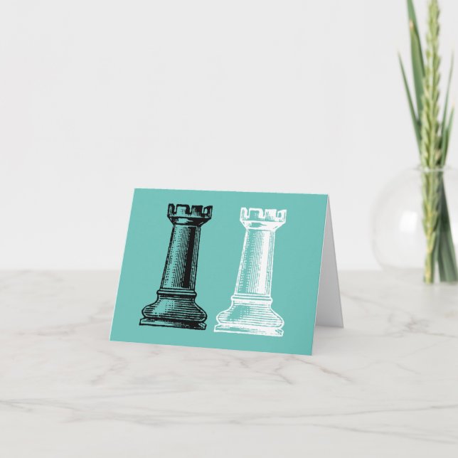 Carte de vœux pièces d'échecs pour toute occasion (Devant)