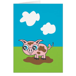 Carte de voeux Piglet Joueuse