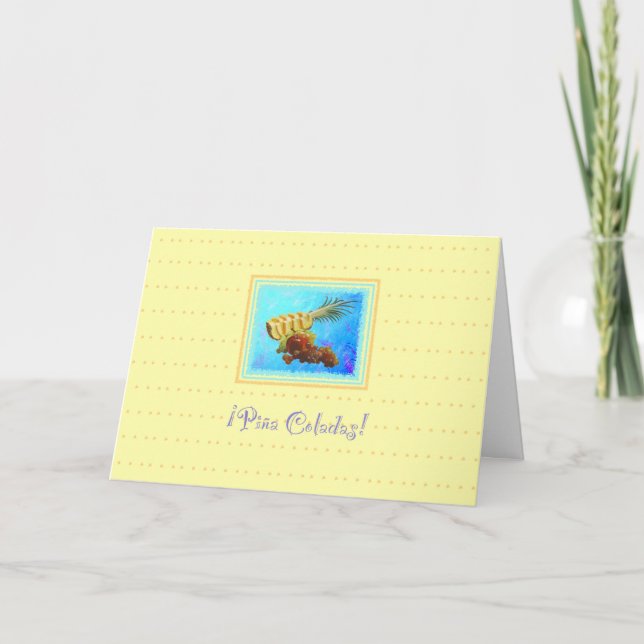 Carte de vœux « ¡Piña Coladas ! » Ananas et Fruit (Devant)