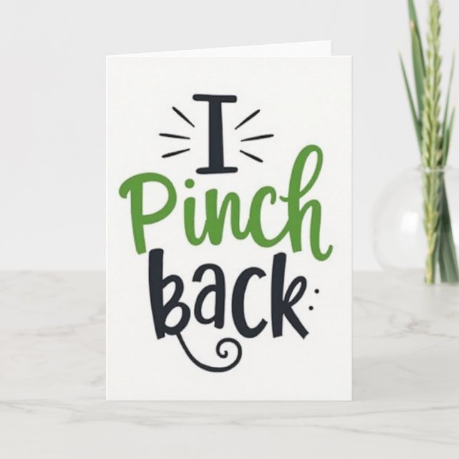 Carte de vœux Pinch Back verte (Devant)