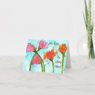 Carte de voeux Pink and Orange Watercolor Poppies