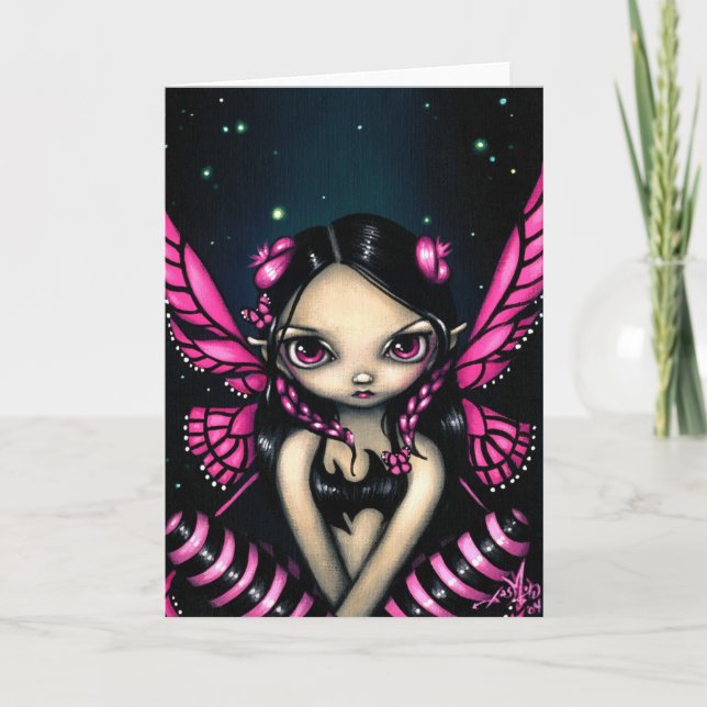 Carte de voeux "Pink Butterfly Fairy" (Devant)