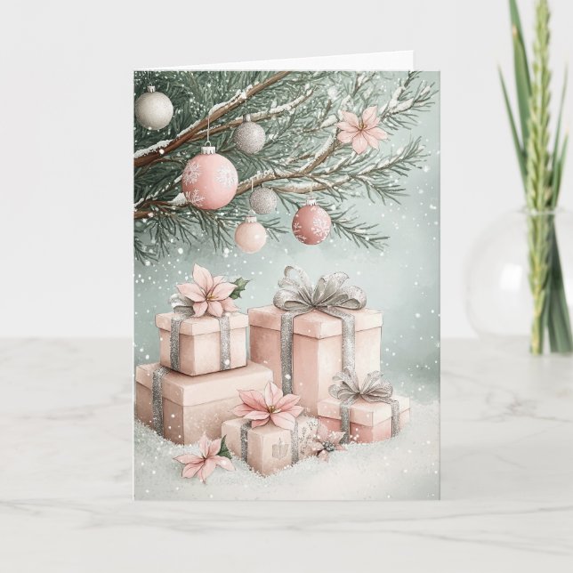 Carte de voeux Pink Christmas Tree pliée (Devant)