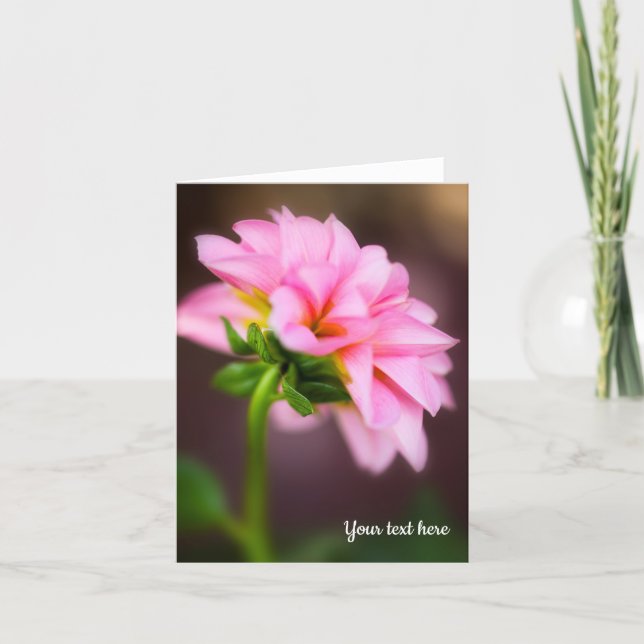 Carte de voeux Pink Dahlia pliée (Devant)