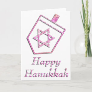 Carte de voeux Pink Dreidel Happy Hanoukka 4