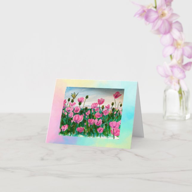 Carte de voeux Pink Fleurs sauvages (Orchidée)