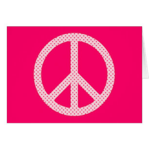 Carte de voeux Pink Polka Dot Peace Symbole