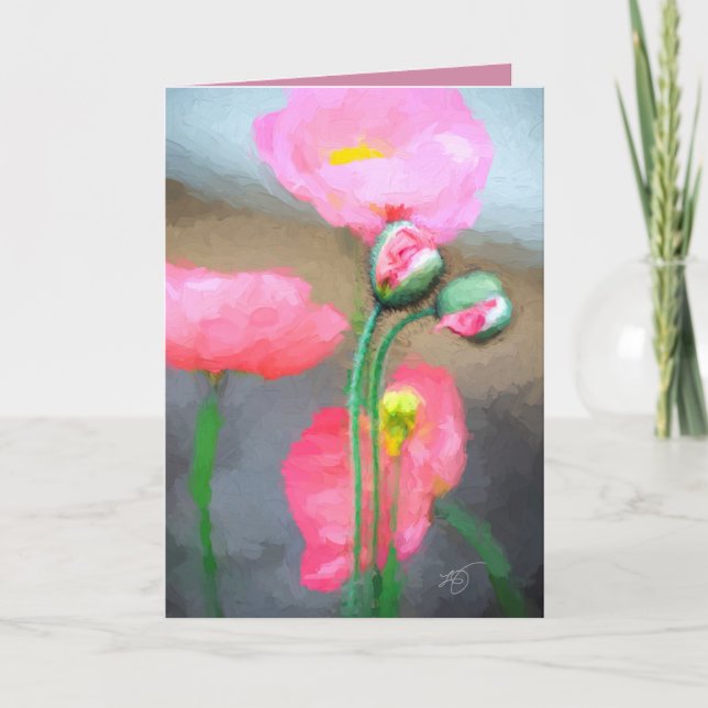 Carte de voeux Pink Poppies (Devant)