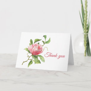 Carte de voeux Pink Rose et Foliage pliée