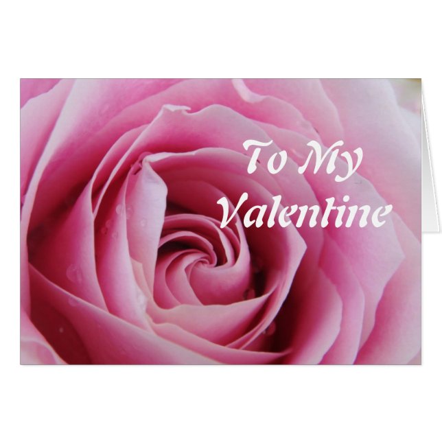 Carte de voeux Pink Rose Valentine's Day (Devant horizontal)