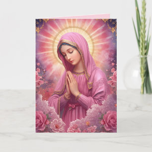 Carte de voeux Pink Vierge Marie Sympathy Folded