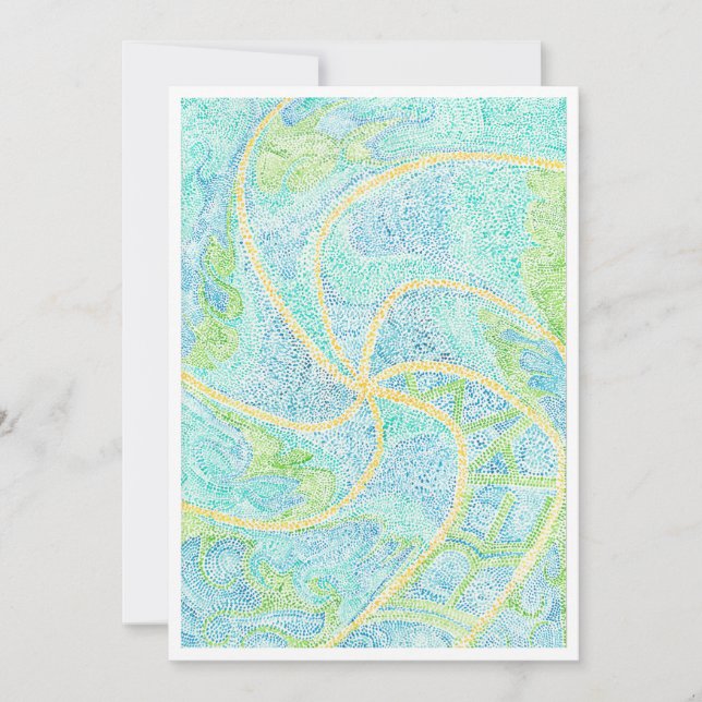 Carte de voeux Pinwheel Aquarelle artisanale (Devant)