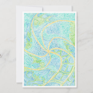Carte de voeux Pinwheel Aquarelle artisanale