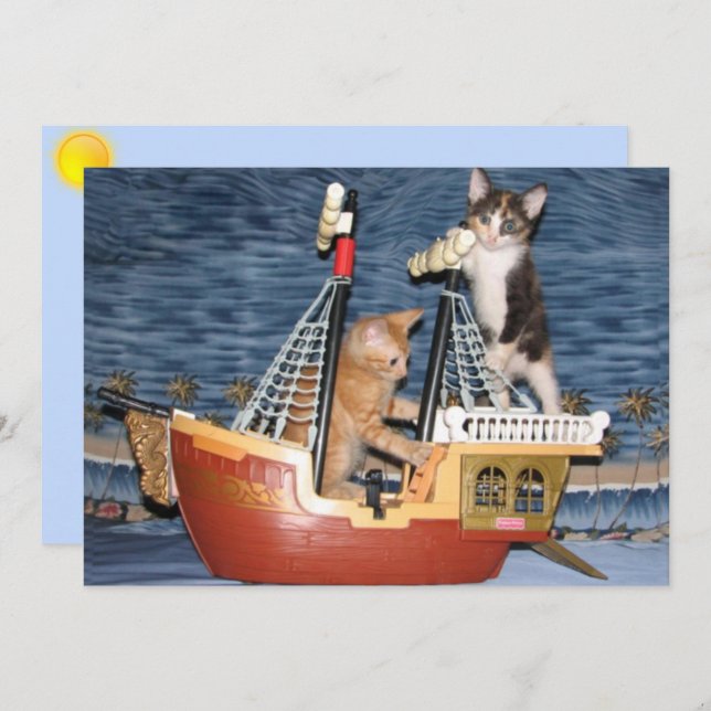 Carte de voeux Pirate Kittens (Devant / Derrière)