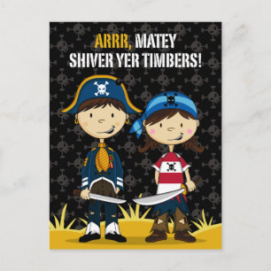 Carte de voeux Pirates mignonnes