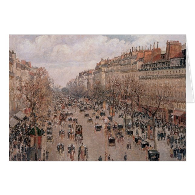 Carte de voeux Pissarro Boulevard Montmartre (Devant horizontal)