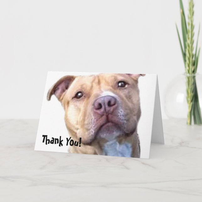 Carte de voeux Pitbull Merci (Devant)