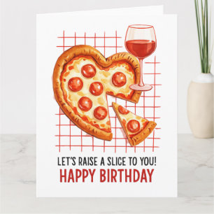 Carte de vœux pizza d'anniversaire : célébration a