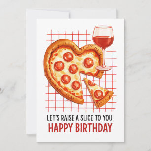 Carte de vœux pizza d'anniversaire : Célébration a