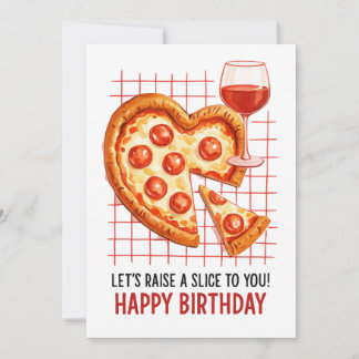 Carte de vœux pizza d'anniversaire : Célébration a
