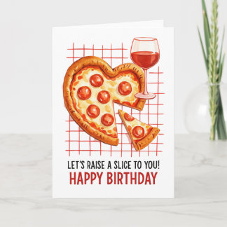 Carte de vœux pizza d'anniversaire : Célébration a
