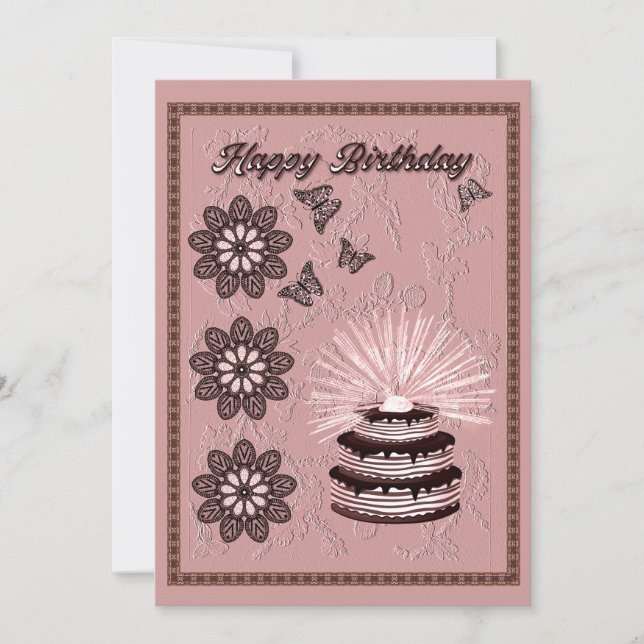 Carte de voeux Plat Anniversaire De Cake Et Mandal (Devant)
