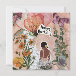 Carte de voeux Plat Anniversaire Florale