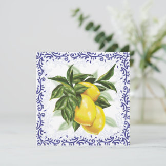 Carte de voeux Plat Blank Citron Toile