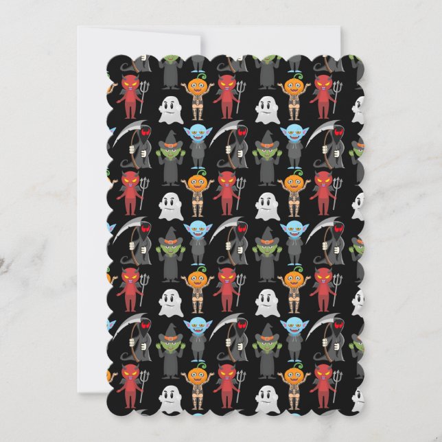 Carte de voeux plat de la fête d'Halloween (Devant)