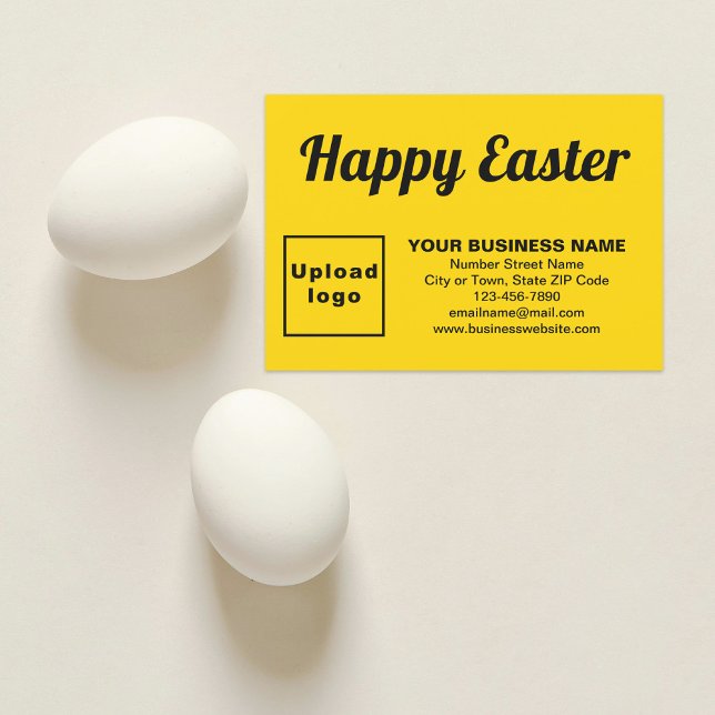 Carte de voeux plat de Pâques Jaune (Yellow Easter business flat greeting card)