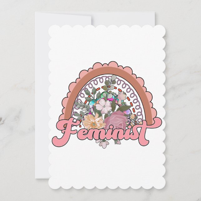 Carte de voeux plat féministe (Devant)