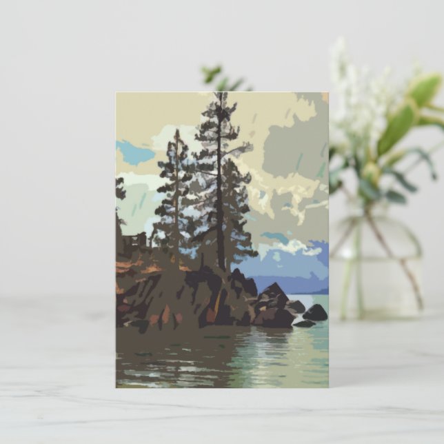 Carte de voeux plat Lake Tahoe Sand Harbour (Debout devant)