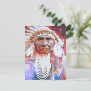 Carte de voeux plat Native American Crazy Horse