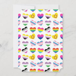 Carte de voeux plat Pride Hearts