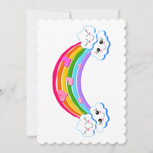 Carte de voeux plat Rainbow Clouds