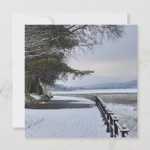 Carte de voeux plat Snowy Morning