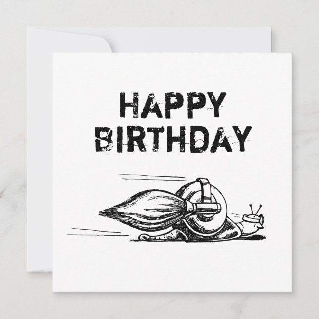 Carte de vœux plate anniversaire Rocket Snail (Devant)