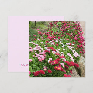 Carte de vœux plate aux fleurs roses