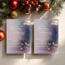 Carte de vœux plate d'anniversaire Winter Glow