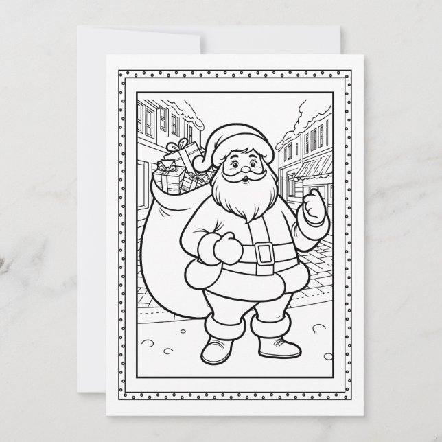 Carte de vœux plate de coloriage de Noël pour enfa (Devant)