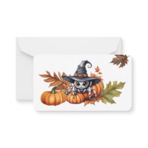 Carte de vœux plate de Halloween personnalisable